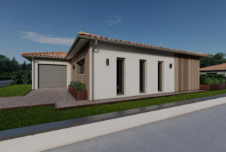 votre maison de 90m2 sur un terrain de 1330m2 sur la commune de La Brède au prix de 391131&euro; avec Alpha Constructions